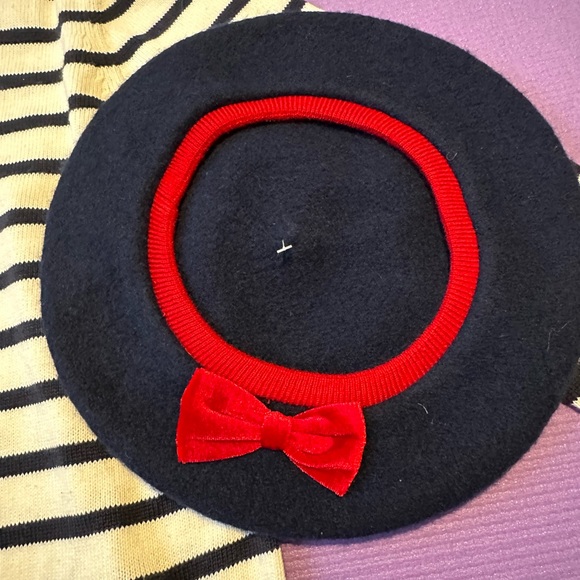 Gymboree girls white navy and red sweater dress size 10 with hats - Picture 3 of 3